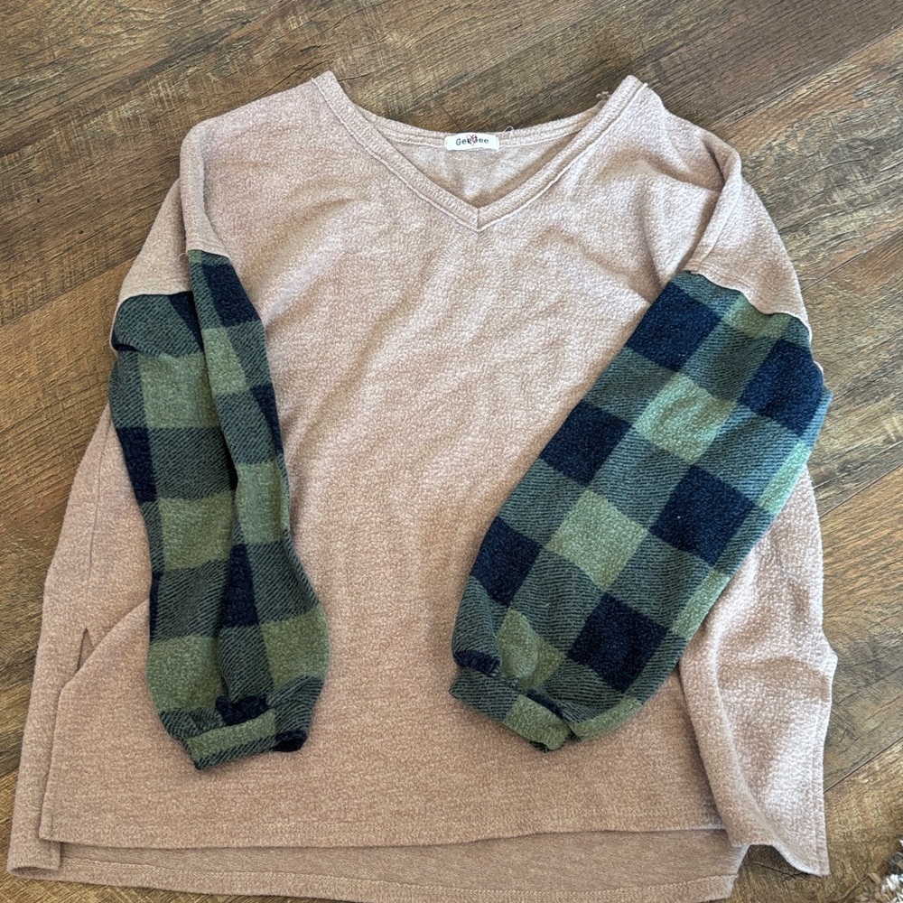 Plaid Sleeved Fleece